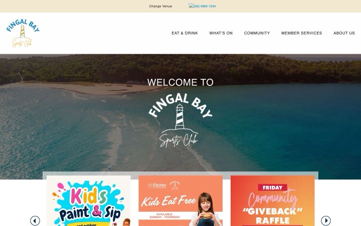 Fingal Bay Sports Club home page