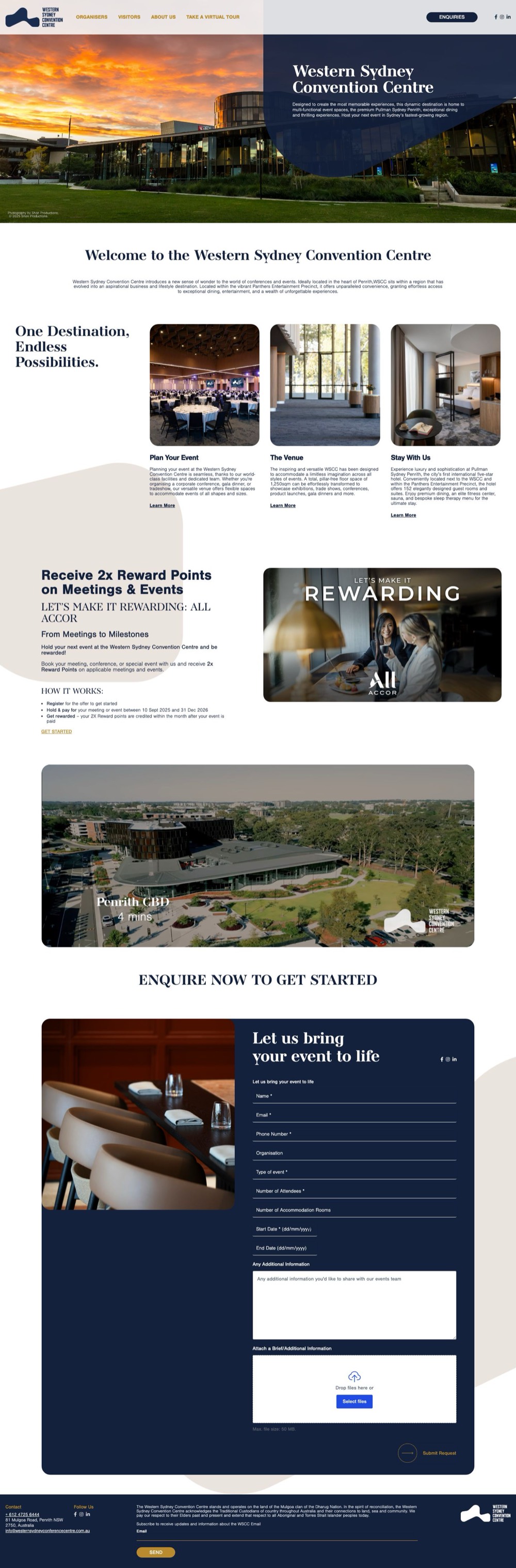 Western Sydney Convention Centre home page